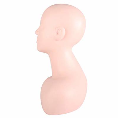 L7 MANNEQUIN FRP Realistic Female Mannequin Head with Shoulder for Display  - Manikin Head with Shoulder for Wig/Jewelry/Makeup/Hat/Sunglass Display