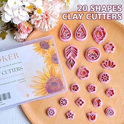 KEOKER Christmas Clay Cutters, Christmas Polymer Clay Cutters for Earrings  Making, 20 Clay Cutters Shapes Christmas 