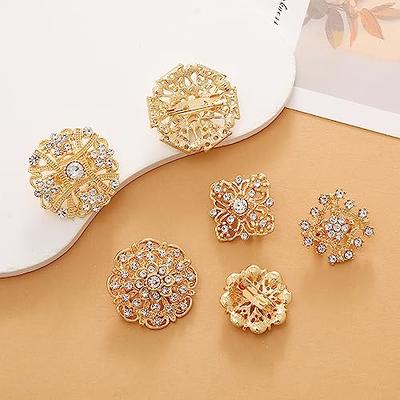 Lovejftty 26 Pieces Gold Wedding Bouquet Bulk Brooches for Women