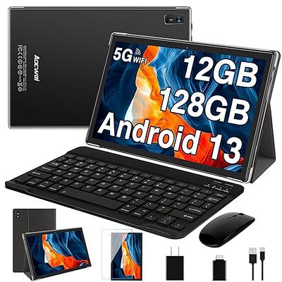 Tablette Tactile Android 12 avec 5G Wi-Fi, 8Go RAM + 64Go ROM(1 To