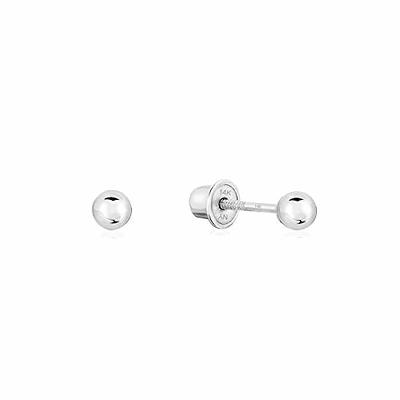 14k Yellow Gold Ball Stud Earrings With Screwbacks 4mm 5mm 