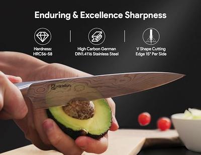 PAUDIN Utility Knife 5 inch Chef Knife German High Carbon Stainless Steel  Knife, Fruit and Vegetable Cutting Chopping Carving Knives, Ergonomic  Handle