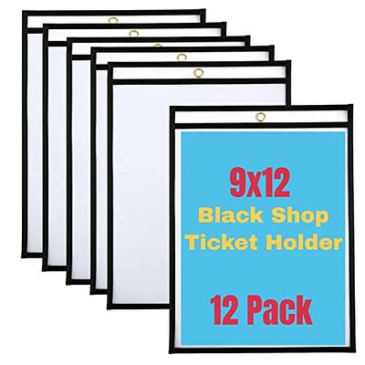 CertBuy 30 Pack Shop Ticket Holders Work Order Holder Pockets for 10 x 14  Inch Hanging Sleeve Job Ticket Holders with Strap, Both Sides Clear,  Stitched Black Canvas Edge Trim (Black) - Yahoo Shopping