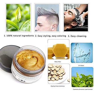 MOFAJANG Hair Coloring Dye Wax, Instant Hair Wax, Temporary Hairstyle Cream  4.23 oz, Hair Pomades, Natural Hairstyle Wax for Men and Women Party