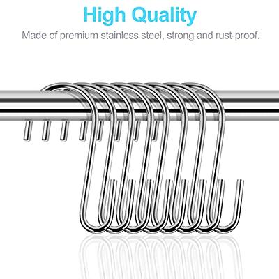 CRSONGMAOZL 24 Pack S Hooks for Hanging Clothes Heavy Duty Metal Black S Hook with Safety Buckle Design for Outdoor, Lights, Kitchenware, Hanging