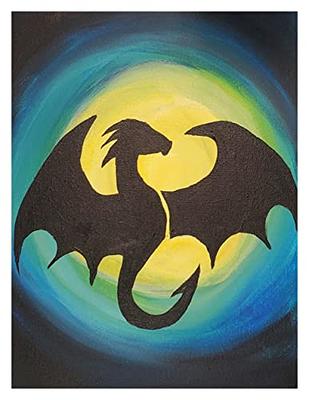 Paint Your Own Pre-Drawn Canvas Kit for Kids, Dragon Theme, DIY