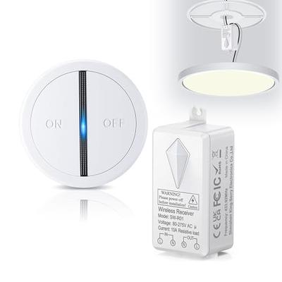 DEWENWILS Remote Control Light Socket,Wireless Light Switch Kit,E26/E27 Bulb Base,White, Size: 80 in