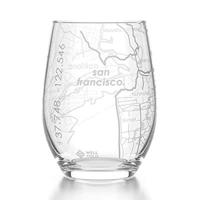 Custom Stemless Wine Glasses - Laser Engraved - Set of 4