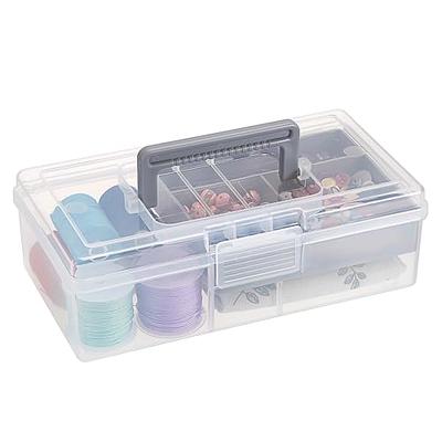 BTSKY Clear Plastic Storage Box with Flap Lid, Multipurpose Craft Organizers  and Storage Box Art Supply Storage Organizer Plastic Sewing Box for Beads  Pencils Notebooks, 2 Pack Medium - Yahoo Shopping