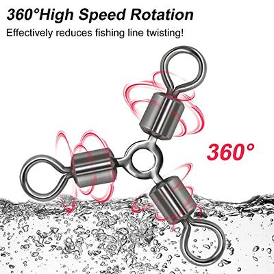 AMYSPORTS Stainless Steel Fishing Swivel Snap Ball Bearing Snap Swivels  Fishing High Strength Saltwater Swivels Snaps Interlock Fishing Tackle  Swivel