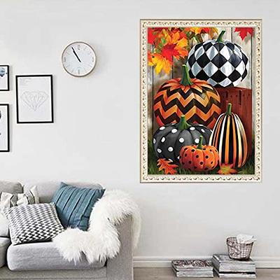  eniref Diamond Painting Kits for Adults,Fall 5D DIY Diamond Art  Pumpkin for Adults Beginners,DIY Full Drill Paintings with Diamonds Gem Art  for Adults Home Wall Decor (FALL12x16 inch)