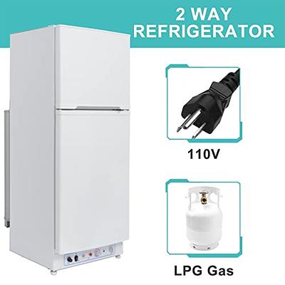 Techomey Propane Refrigerator with Freezer 6.1 Cu.Ft, Off Grid Gas  Refrigerator 110V/LPG, Dual Power Upright Fridge for Outdoor, Camping,  Cabin, RV, Boondocking, White - Yahoo Shopping