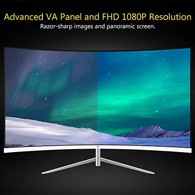 24-Inch Curved Computer Monitor- Full HD 1080P 60Hz Gaming Monitor 1800R  LED Monitor HDMI VGA, Tilt Adjustment, Eye Care, Black 24N5C 