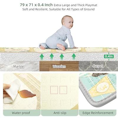 Baby Play Mat 71 x 59, Foldable Baby Play Mats for Floor, Reversible  Waterproof Foam Playmat for Babies and Toddlers, Large Non-Slip Baby  Crawling