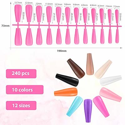  240 Pieces Extra Long Press on Nails Ballerina Coffin False  Nails Solid Color Full Cover Fake Nails Artificial Acrylic Nails for DIY  Nail Salon Women Girls (Aurora Pattern) : Beauty 