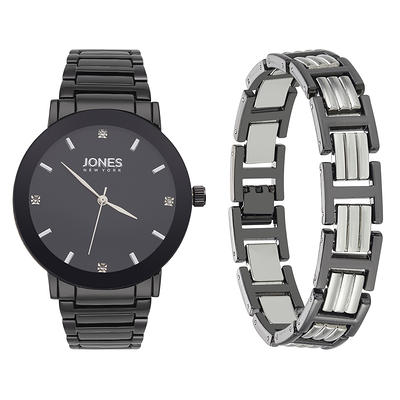 Mens Jones New York Gunmetal Watch & Bracelet Set - 9773U-42-G309 - Yahoo  Shopping