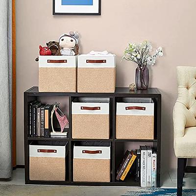 6 Pack Fabric Storage Cubes with Handle, Foldable 11 Inch Cube Storage  Bins, Storage Baskets for Shelves, Storage Boxes for Organizing Closet