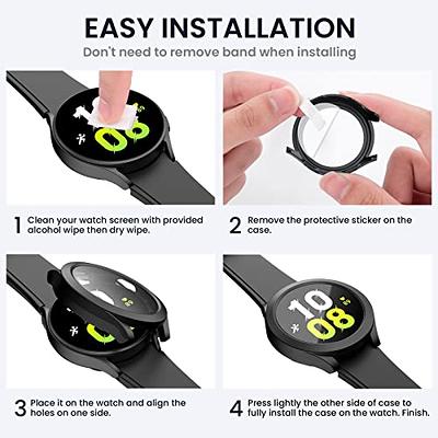 Cover for Samsung Galaxy Watch 4 5 6 active 2 40mm 44mm accessories PC  Bumper Screen Protector Glass for Galaxy watch 6 case