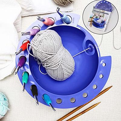 Little World Yarn Bowl - ABS Yarn Bowl for Knitting Large Knitting Bowl  Holder with Crochet Hooks