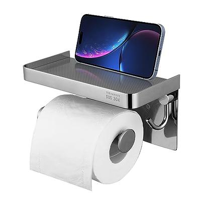 Homusthave Marble Toilet Paper Holder with Shelf, Toilet Paper Roll Holder  Screw Wall Mount, Stainless Steel Tissue Roll Holder with Storage for  Bathroom Washroom White - Yahoo Shopping