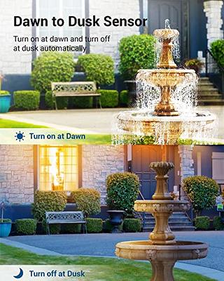 DEWENWILS Dawn to Dusk Outdoor Timer for Halloween Waterproof, 125V/ 15A  Plug in Sensor Outlet Timer Switch, 100FT Range Remote Control with 2  Grounded Electrical Outlets for Pool Pumps, Fountain, UL