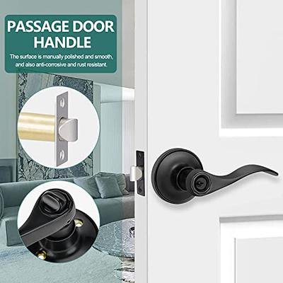 Front Door Handle, Exterior Door Handle，Entry Door Handle with Reversible  Lever, Adjustable Door Handle，Interior Door Handle, Black Door Handle, Oil