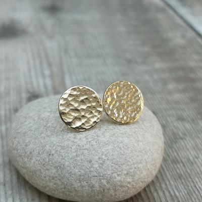 Hammered Gold Stud Earrings