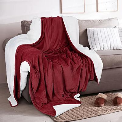 Utopia Bedding Fleece Blanket Twin Size Burgundy 300GSM Luxury Bed