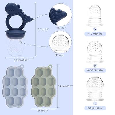 Nicoport Baby Popsicle Molds with Baby Fruit Feeder Baby Food Freezer Tray Baby Food Storage Containers Silicone Ice Cube Trays Freezer Safe Breastmilk