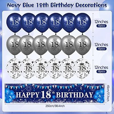 Happy 50th Birthday Party Decorations Navy Blue and Silver Birthday  Photography