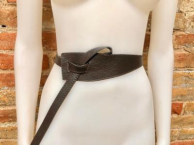 Leather Wrap Belt Obi belt for Women Genuine leather Wide Cincher
