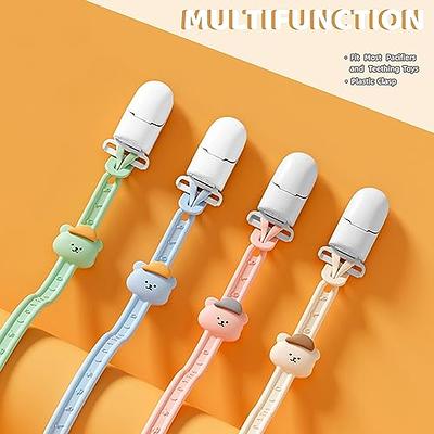 Viyuse one Piece Pacifier Clip Holder,Silicone Pacifier Chain BPA Free  Teether Clip Soothers Binky Holder for Baby,Soothie Paci Clip Girls and  Boys