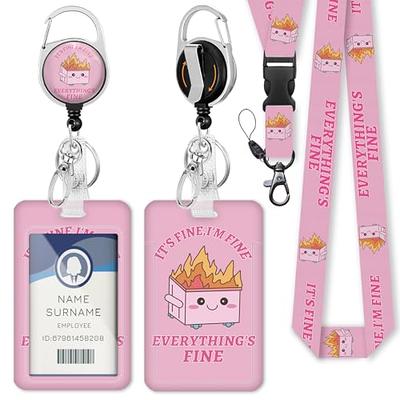 Gctriki ID Badge Holder with Lanyard, Dumpster on Fire Lanyard for Keys,  Funny I'm Fine Retractable Badge Reel Clip, Teacher Lanyards for ID Badges  Holder, Nurse Teacher Workers Women Office Gifts 