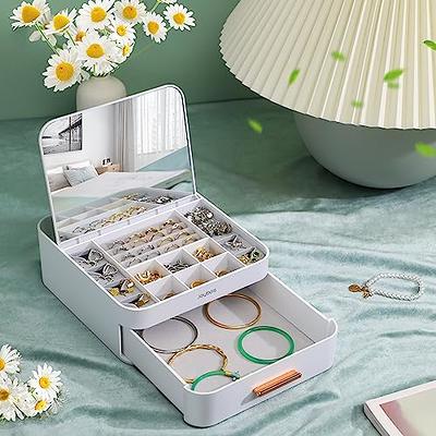 Dajasan Jewelry Box for Women, 3 Layers Large Velvet Jewelry Organizer, Jewelry  Storage Organizer, Jewelry Case for Earring, Ring, Necklace, Bracelets  (Green) - Yahoo Shopping