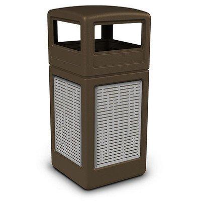 42 Gal. Square Plastic Outdoor Trash Can with Dome Lid 73290199