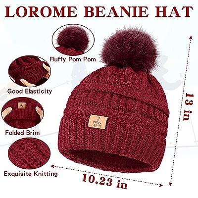 1set Women's Hat Set (thick Knitted Beanie, Scarf, Gloves) Winter