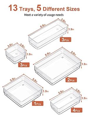 4Pcs Acrylic Drawer Dividers Organizers Clear Adjustable Drawer