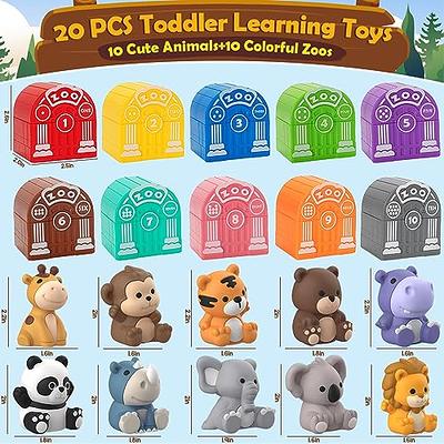 Learning Toys for Toddlers 2-4 Years 70 PCS Animal Montessori Toys Counting  Matching Sorting Stacking Toys Fine Motor Games Educational Sensory Toys