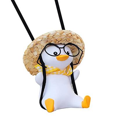 Swinging Duck Hanging Ornament Cute Swing Duck on Car Rear View Mirror  Pendant