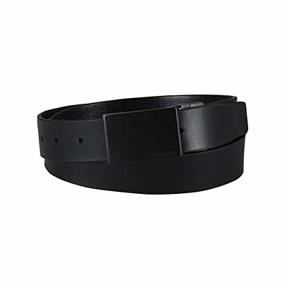 Calvin Klein Men's Casual CK Monogram Cut Out Buckle Belt, Dark