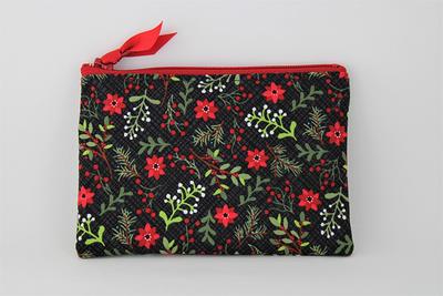 Two-zip Fabric Purse Card Holder / Wallet Small Zipped 