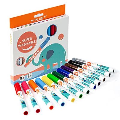 YPLUS Washable Markers for Kids, 24 Colors Fabric Markers Bulk for