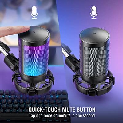 FIFINE Dynamic Microphone for windows&laptop,USB Mic for Gaming with  Tap-to-Mute Button/RGB Light/Headphone Jack -K658