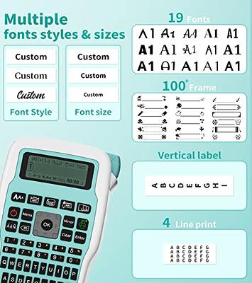 Suminey D210S Label Maker Machine with Tape,with 4 Laminated Label  Tapes,New and Improved Version Pink Printer,Portable Labelmaker,QWERTY  Keyboard Label Makers, AC Adapter, Multiple Line Labeling 