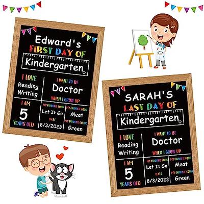 First Day of School Board My First Day of School Chalkboard First Day of School Sign Reusable Back to School Board 10 x 8 inch Double Sided Photo