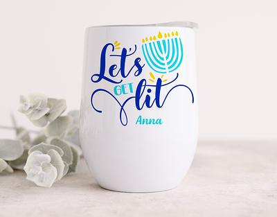 Modern Monogram With Name Wine Tumbler Custom Insulated 