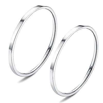 Tioneer 5mm Classic Sterling Silver Plain Wedding Band Ring - Walmart.com