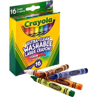 Crayola Washable Ultra Clean Crayons, Assorted Colors, 24/Box (52-6924)