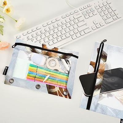 Blueangle Giraffe Pencil Pouch for 3 Ring Binder, 2 Pack Binder Pencil  Pouch with Clear Window Pencil Bags with Zipper for Office - Yahoo Shopping