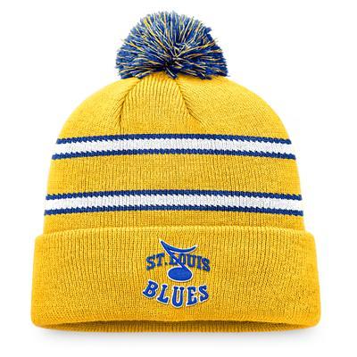 Men's Fanatics Branded Navy/Gold St. Louis Blues Fundamental Cuffed Knit Hat with Pom